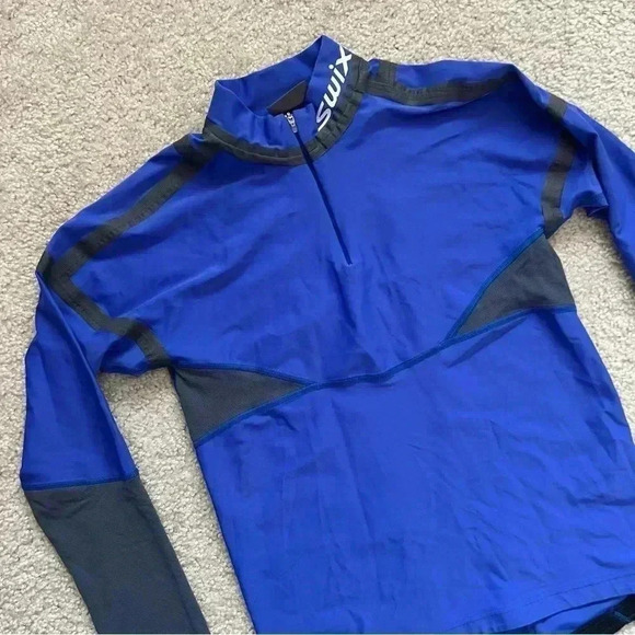 Swix Cross Country Ski Snow Shirt 1/4 Zip Purple Men’s Size Medium Active - Picture 13 of 16